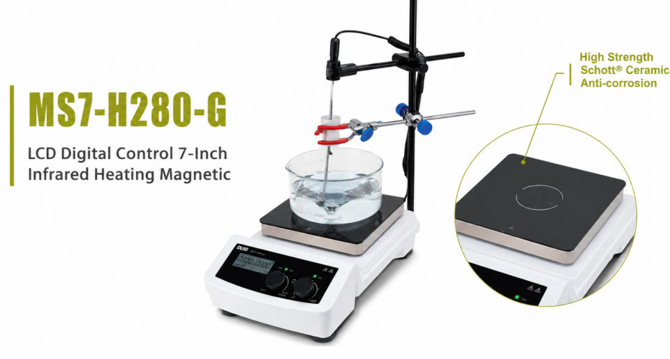 DLAB MS7-H280-G LCD Digital Control Isıtıcılı Manyetik Karıştırıcı Microcrystalline Glass 100... 1.500 rpm / RT... 280 °C / 20 L